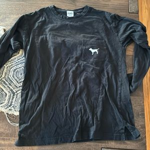 VICTORIAS SECRET PINK LONG SLEEVE BLACK SHIRT SIZE SMALL